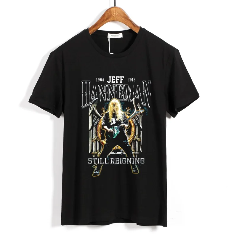 

Vintage Rocker Jeff Hanneman SLAYER Rock Brand men women shirt Hardrock Thrash metal 100%Cotton rocker camiseta