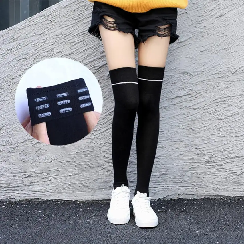 Chaussette/женские зимние вязаные носки выше колена высокие ботинки теплые нескользящие носки выше колена теплые эластичные носки Soxs