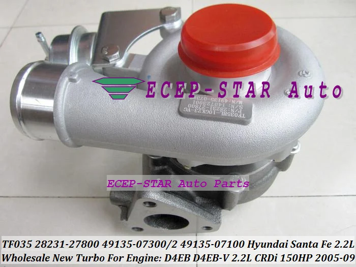 Турбокомпрессор TF035 28231 27800 49135 07302 07300 07100 для HYUNDAI Santa Fe 05 09 D4EB V 2823127800 л|turbocharger