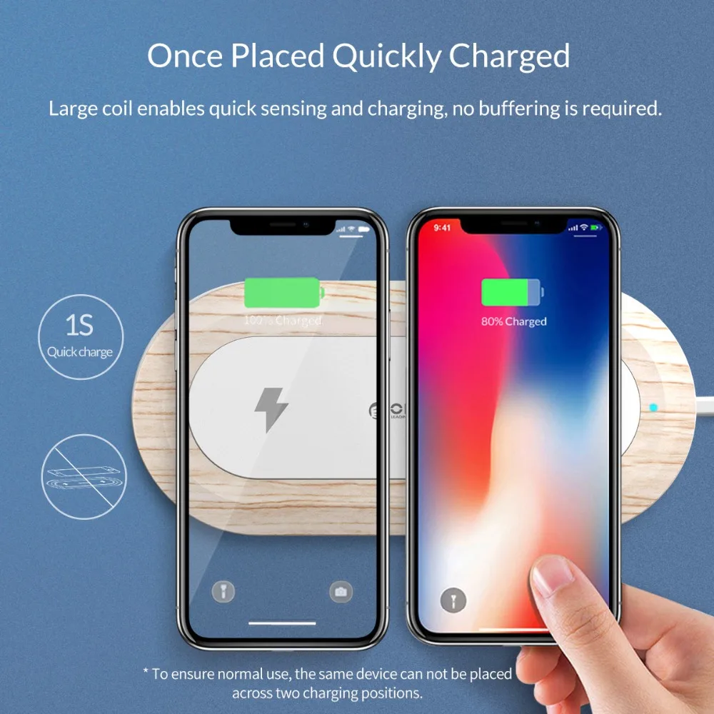 Беспроводное зарядное устройство ORICO Type-C с двумя выходами интеллектуальное