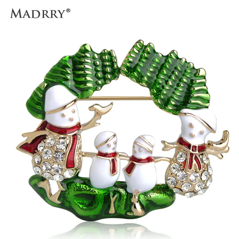 

Madrry Alloy Metal Christmas Snowman Brooches For Women Men Kids Cute Brooch Smooth Enamel Polish Broche Sweater Pin Up Bijoux