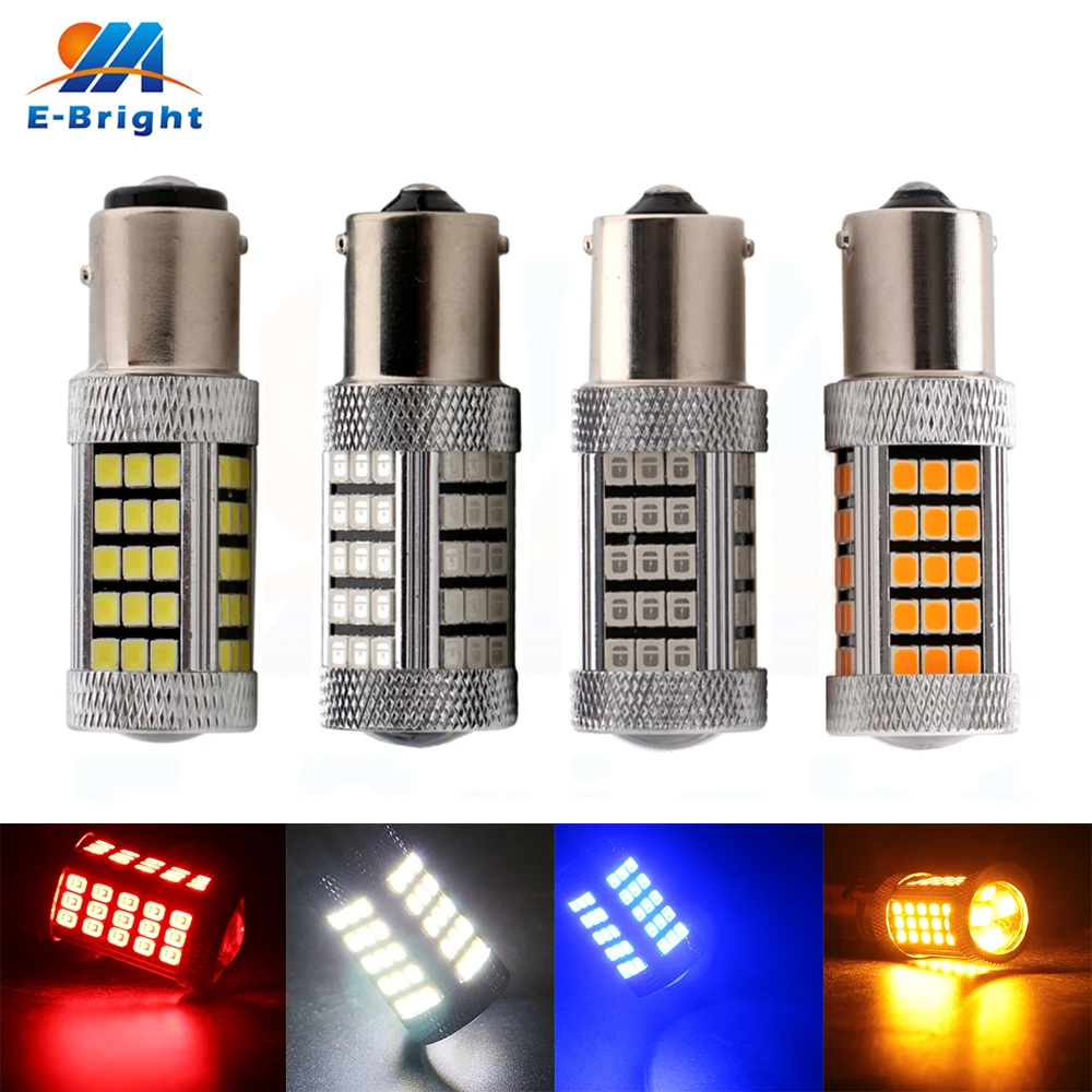 10 шт 12 V 2835 66 SMD светодиодный лампы 1156 BA15S 1157 BAY15D 6500 8000 K Авто поворотник обратный s