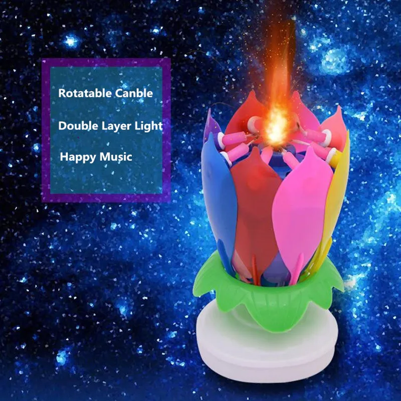 Креативные вращающиеся музыкальные романтические свечи волшебный хрустальный