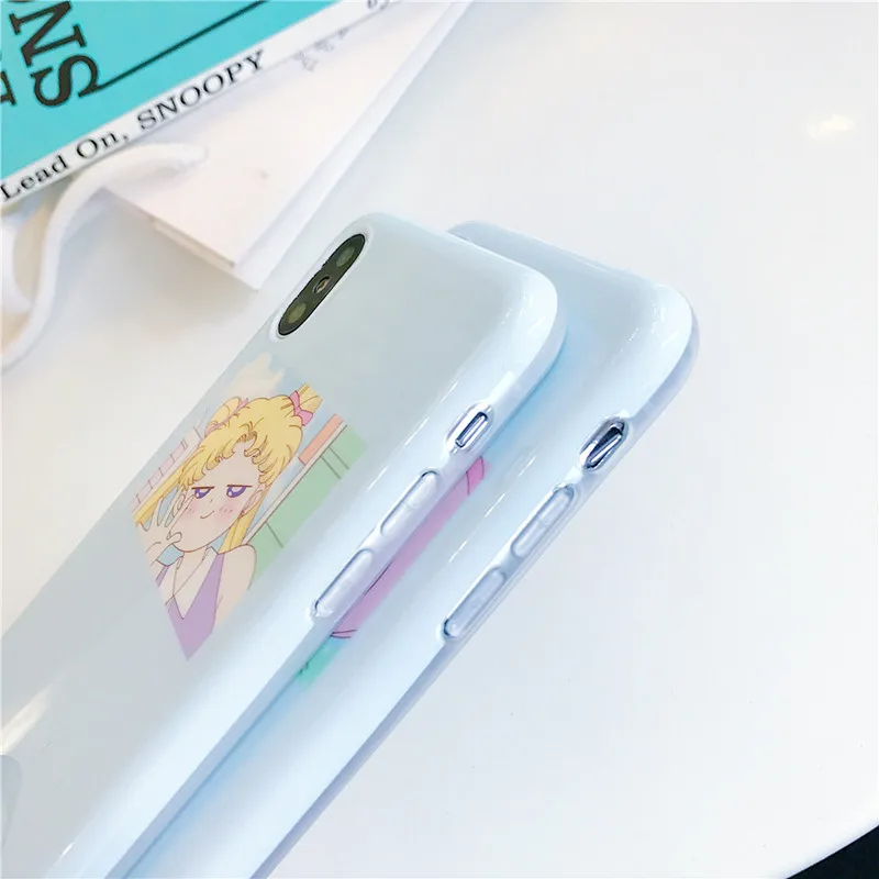 Фигурка Девушки из аниме Сейлор Мун иллюстрация чехол для телефона Kawaii красота