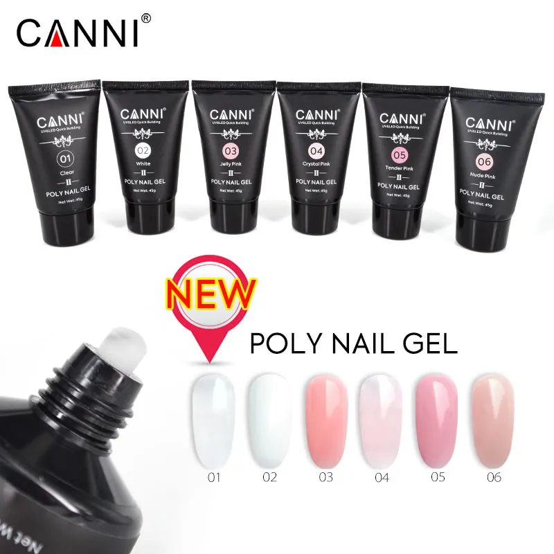 CANNI, новинка, продукты для дизайна ногтей, полигель для ногтей, светодиодный, натуральный, прозрачный, Кристальный, акриловый, кумуфлож, прозрачный, удлиненный, полигель