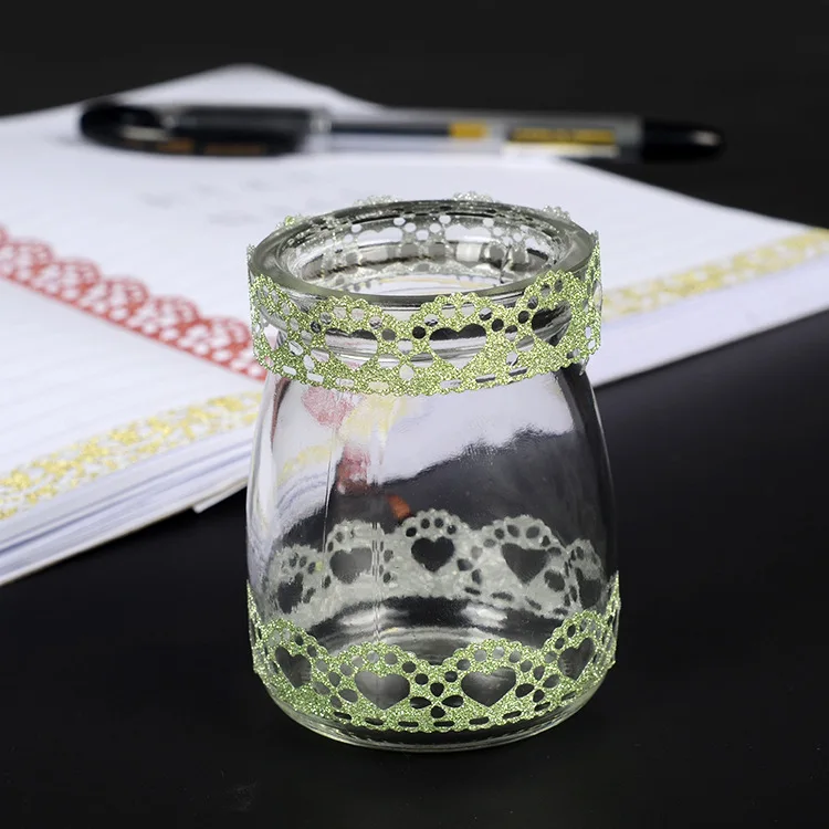 5 шт. DIY самоклеящаяся поверхность блестящая бумага васи лента с кружевными