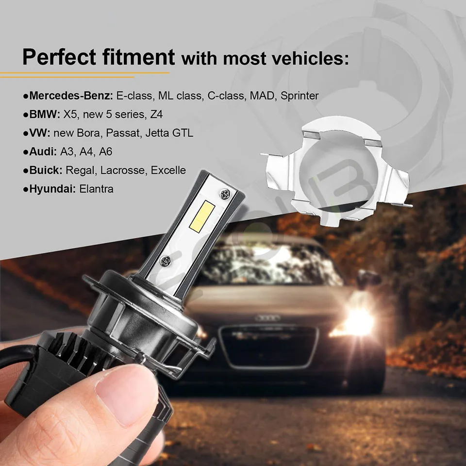 Адаптер держателя лампы для Светодиодный ных фар 2 шт. H7 Для BMW E85 X5 Audi A3 A4L A6L Mercedes Benz