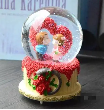 MXP + 714 блестящая музыкальная шкатулка для влюбленных с хрустальным шариком