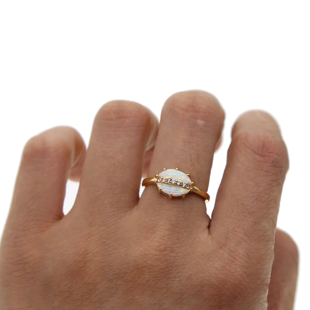 Женское кольцо с опалом классическое крупным камнем класса ААА | Украшения и
