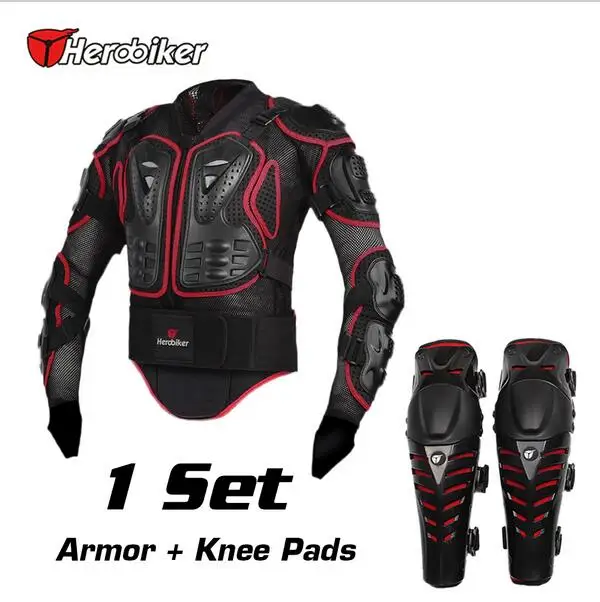 Защитная куртка HEROBIKER для езды на мотоцикле и наколенники мотоциклетная защита