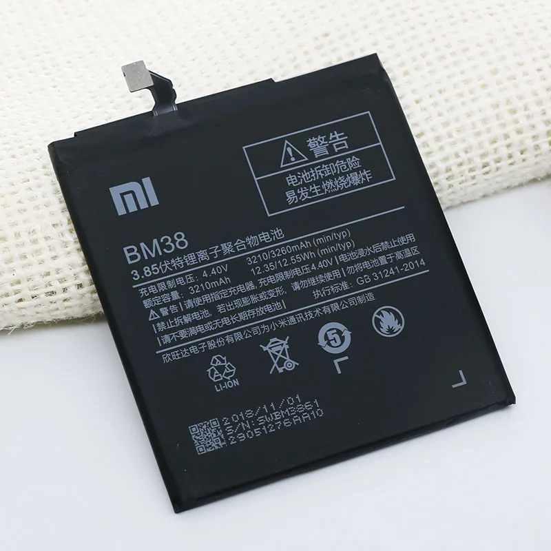 Original Xiaomi 4S Battery BM38 3260 mAh for Mi Mi4S High Quality Phone Replacement Batteries | Мобильные телефоны и