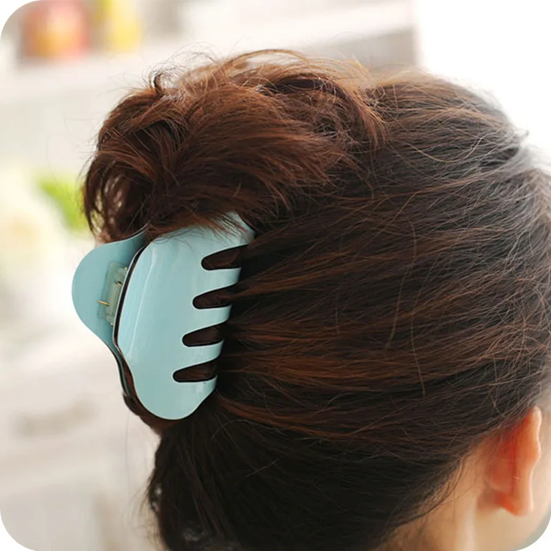 

Acrylic Large Size Women Hair Clip Claws Crab Trendy Hairpins Solid Color For female Girl Headwear Accessories Make UP Wash Tool