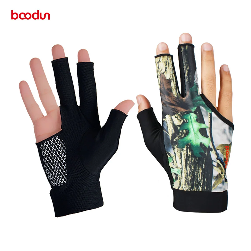 1PCS Green L Boodun 1 шт. Мужские Женские бильярдные перчатки для игры в пул 3 пальца снукер бильярдные перчатки правая рука бильярдные аксессуары - Цвет: 1PCS Green L