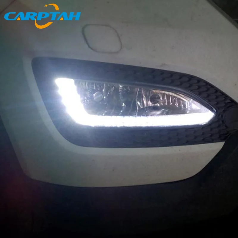 Светодиодный ные дневные ходовые огни для Hyundai Santa Fe IX45 2013-2015 Plug &amp Play