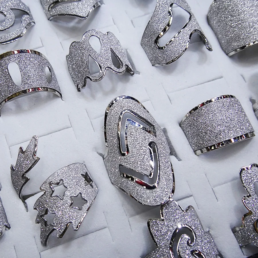 30 шт. большие скидки разные стильные регулируемые Серебряные Матовые Модные