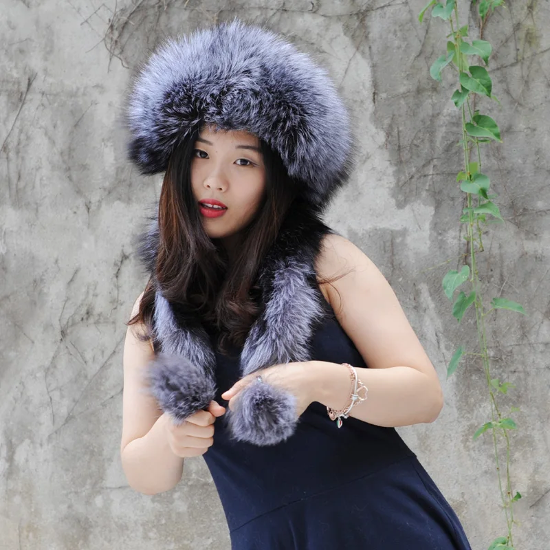 CX-C-175A Winter Women Hat Warm Fox Fur Lady Russian | Аксессуары для одежды