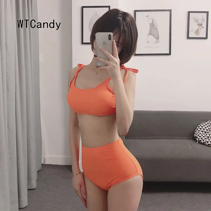 WTCandy 2019 новый сексуальный бандажный бикини с высокой талией купальник женский