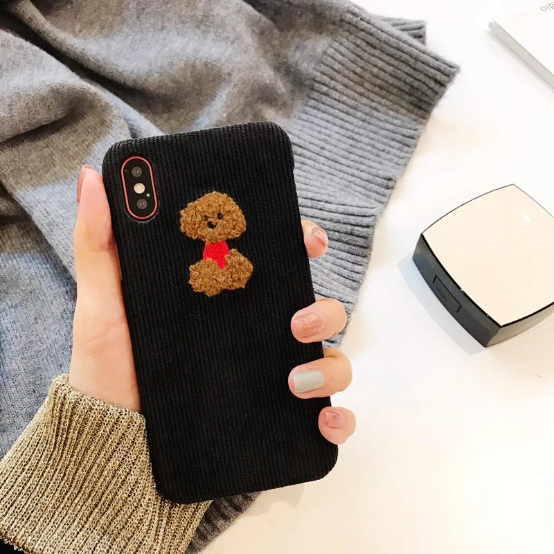 GlamPhoneCase зимний тканевый чехол для телефона iPhone 6 6S 7 8 Plus 6splus X милый 3D мультяшный