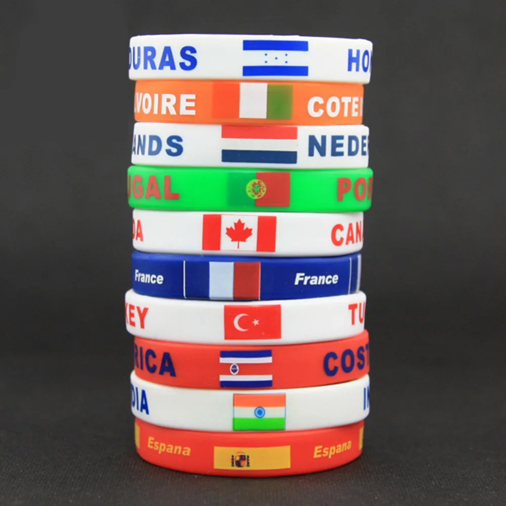 1 шт. силиконовый браслет флаг логотип спортивные аксессуары футбольные фанаты