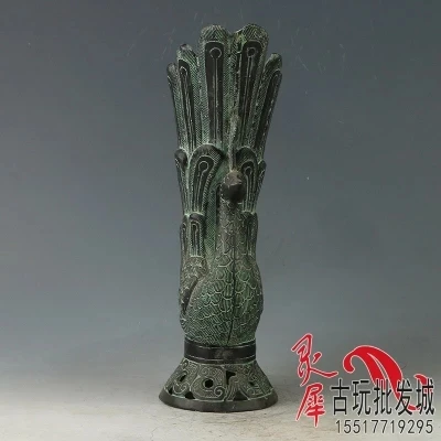 

Antique bronze ware, single Phoenix cup decoration, home decoration