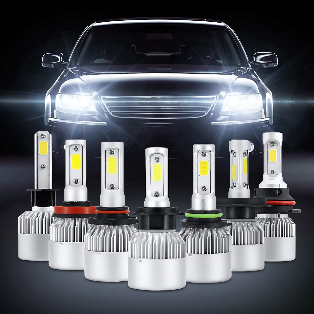 Aotogo H4 H7 H11 Автомобильные светодиодные лампы для передних фар 72 Вт LED 9005 9006 COB