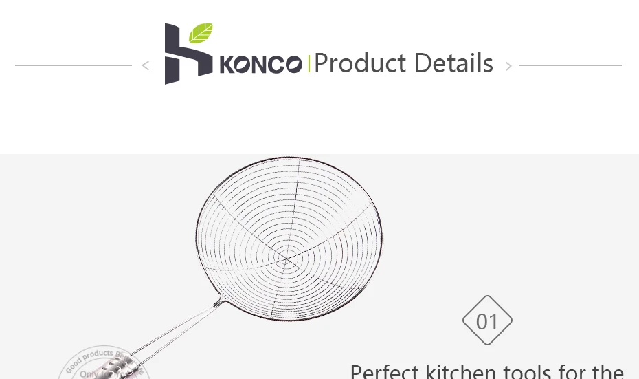 KONCO дуршлаг для жареных продуктов, кухонный сито, сито для пельменей, ложка, многофункциональный Дуршлаг Из Нержавеющей Стали, масляный фильтр для жарки