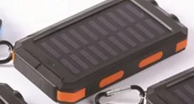 Black and Orange Vogek солнечное зарядное устройство, водонепроницаемый внешний аккумулятор на солнечной батарее 20000 мА/ч, светодиодный внешний аккумулятор, портативное зарядное устройство для мобильного телефона - Цвет: Black and Orange