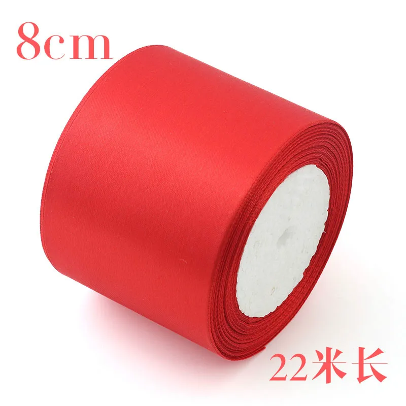 Red 80mm Заказ 9 шт Размер Красная атласная лента может случайным образом выбрать для Свадебная подарочная упаковка День Рождения украшения для подарков красные ленты - Цвет: Red 80mm