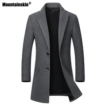 Mountainskin-Chaqueta de lana gruesa para hombre, abrigo informal ajustado con cuello vuelto, gabardina de moda, ropa de marca, SA624