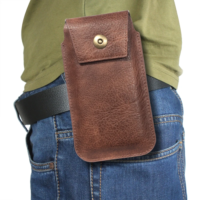 Men Waist Pack Leahter Universal Bag Phone Pouch for iphone XR XS MAX xiaomi redmi 5 6 7 8 Outdoor Belt Purse | Мобильные телефоны