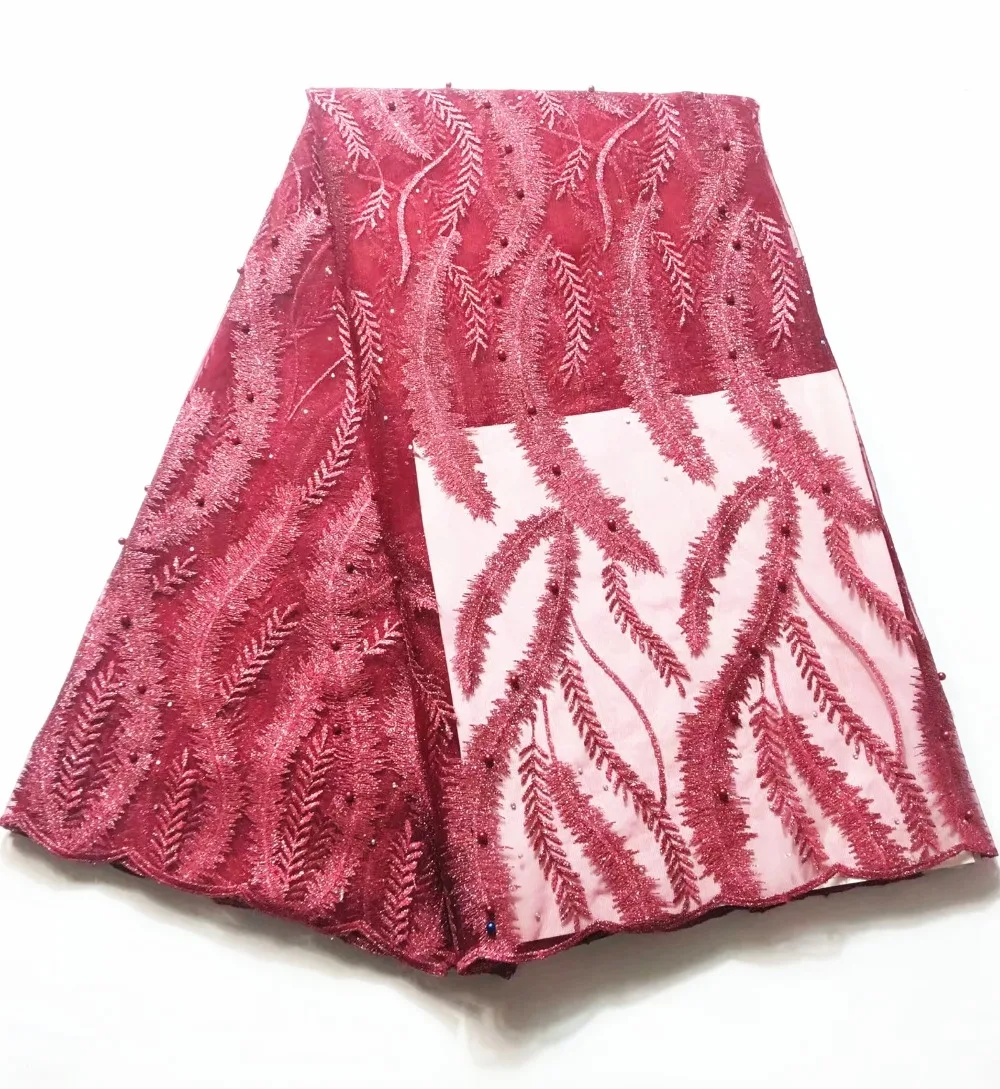 Fashion beaded lace fabric with beads african 2018 high quality nigerian fabrics | Дом и сад