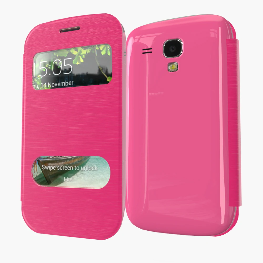 Тонкий чехол книжка с окошком для Samsung Galaxy S Duos s7562|phone bag|flip casephone cover |