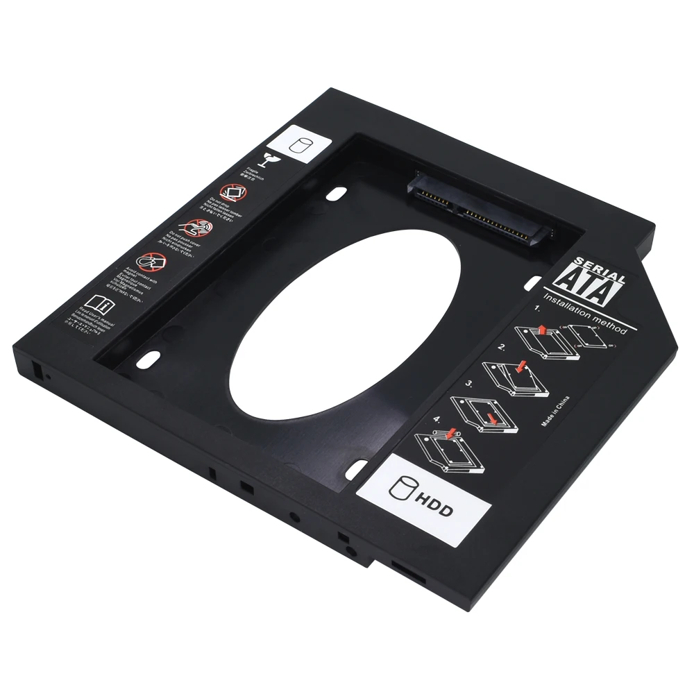 TISHRIC универсальный пластиковый 2nd HDD Caddy 9,5 мм SATA 3,0 Optibay для 2,5 ''SSD жесткий диск чехол Корпус для ноутбука DVD-ROM ODD