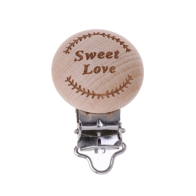 1 шт. натуральная деревянная детская пустышка Клип Выгравированный деревянный