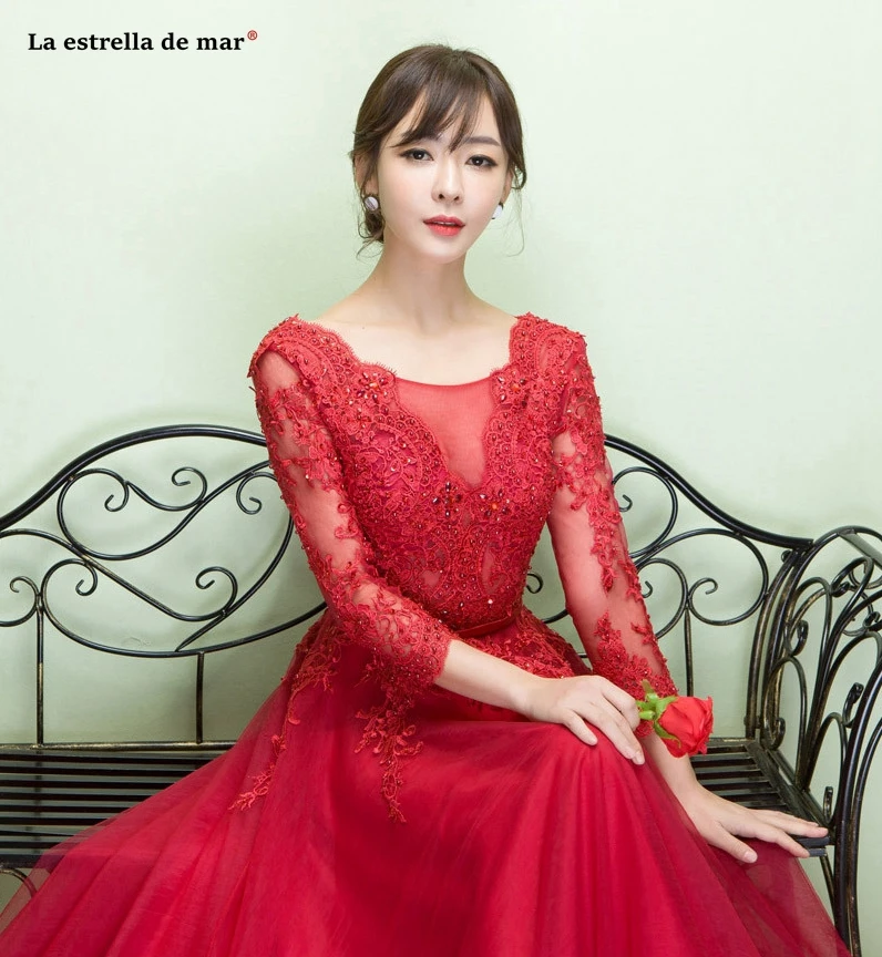 Vestido de fiesta para boda, Новое кружевное платье с бусинами и длинными рукавами, серебристое, королевское, синее, королевское, синее, розовое платье подружки невесты