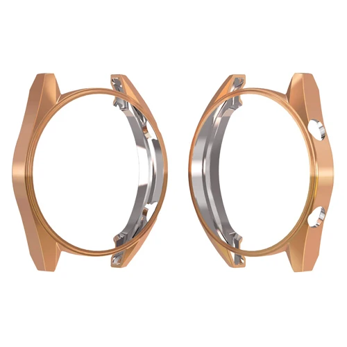 rose gold ТПУ чехол для часов huawei watch GT 2 46 мм Классический/спортивный чехол ультра-тонкий Гальванизированный корпус мягкая Защитная силиконовая рамка - Цвет: rose gold