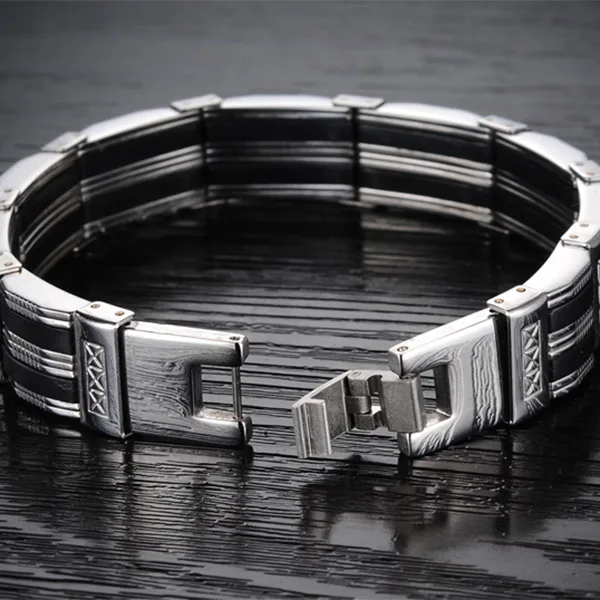 Браслет C508 @ 17 TT 88 мужской из нержавеющей стали и силикона|man jewelry accessories|bracelet stainless