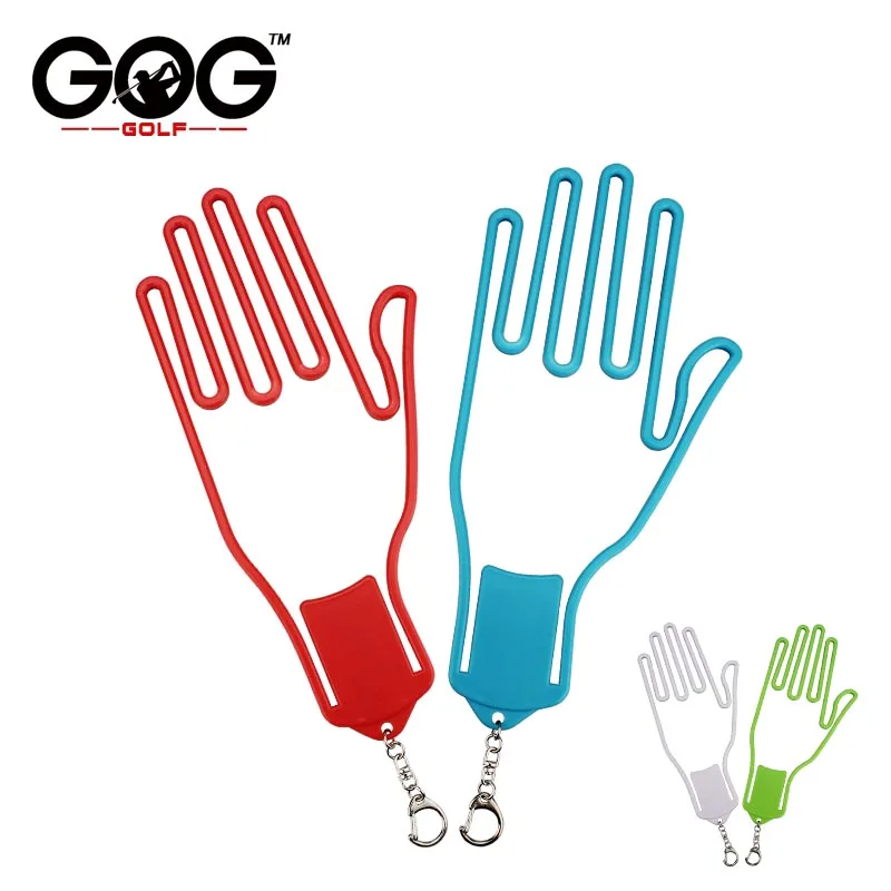 

2 Pcs Golf Glove Holder Plastic Colorful Glove Hanger with Key Chain Golf Gloves Stretcher 1 Pair