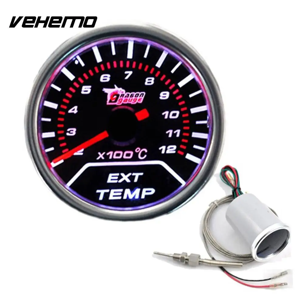 Красный указатель Motormeter Универсальный выхлопных газов датчик прибора Панель
