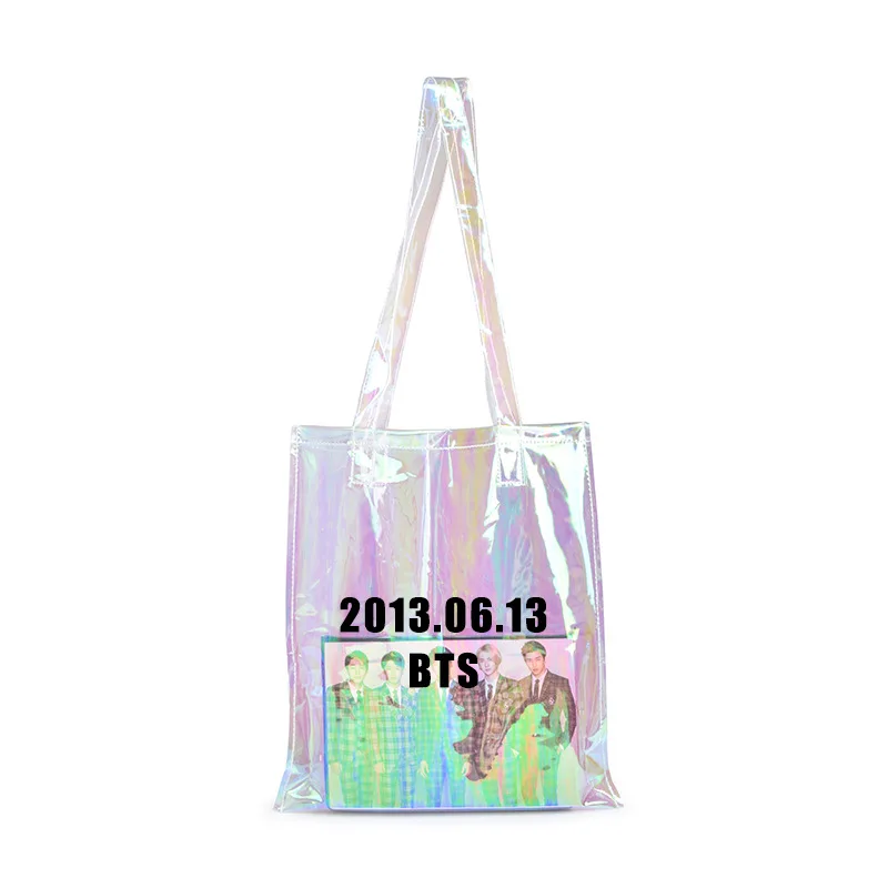 Новый Kpop BTS Bangtan мальчики Радужная Сумочка лазерная ПВХ сумка JUNGKOOK Jimin печатных