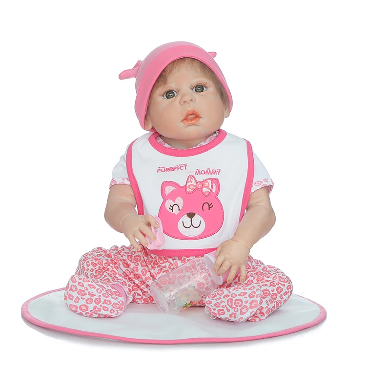 

23" girl reborn babies dolls bebe full body silicone real born dolls best children gift dolls play house toy real bonecas reborn