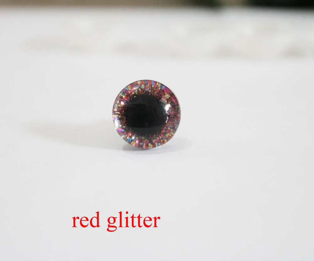 red glitter 40 шт./лот 14 мм/16 мм/20 мм/24 мм 3D Прозрачные блестящие игрушечные глаза+ блестящая ткань+ шайба для плюшевая игрушка "сделай сам" Кукла-18 цветов на выбор-N18 - Цвет: red glitter