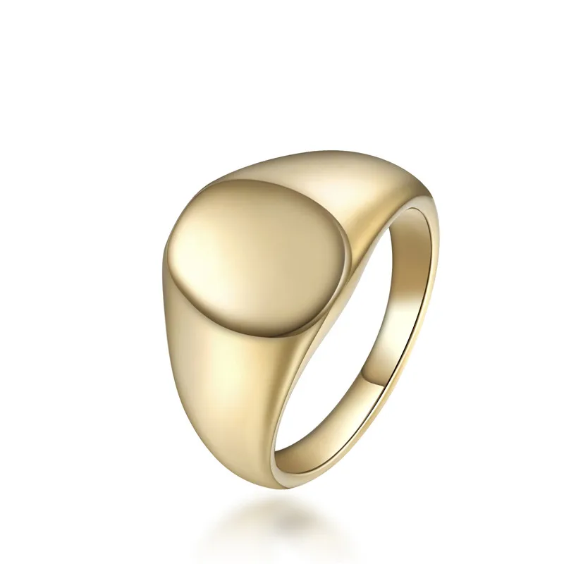 GOLD COLOR Персонализированная индивидуальная гравировка, имя, слова, кольцо, нержавеющая сталь, женское перстень, кольца для семьи, Женское Обручальное Кольцо - Цвет основного камня: GOLD COLOR