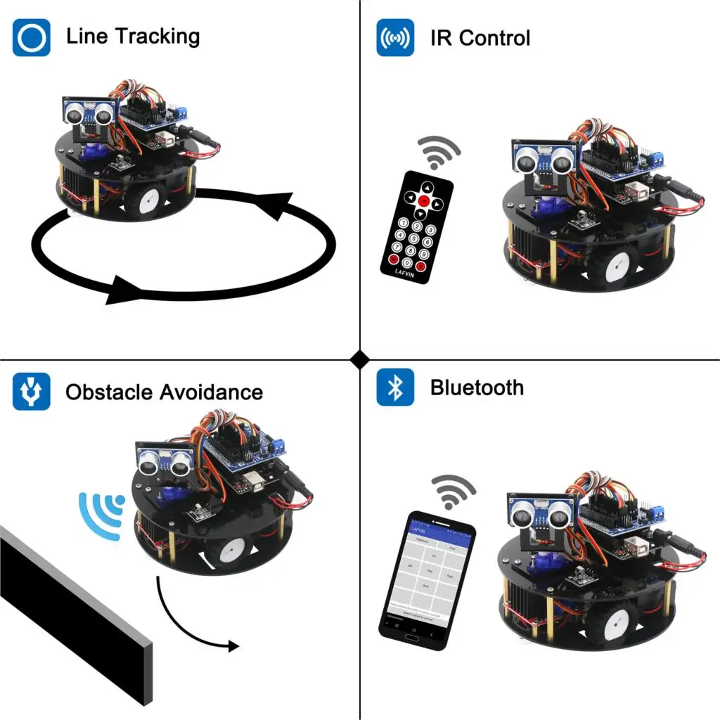 Умный автомобильный робот черепаха LAFVIN для Arduino набор сборки DIY с обучающим