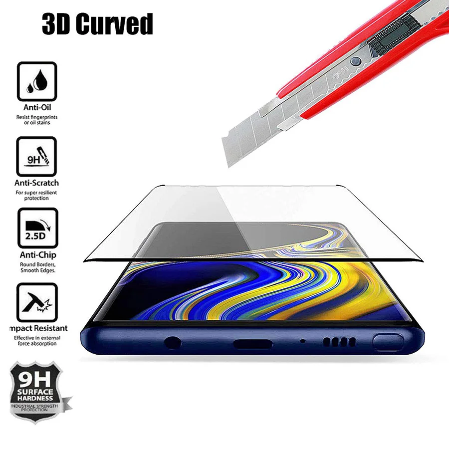 3D изогнутое закаленное стекло для Samsung Galaxy Note 9 S8 S9 Plus 8 Защитная пленка экрана S7 S6