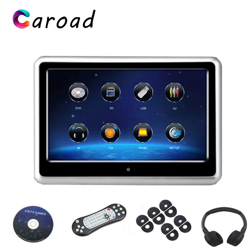 Caroad 9 дюймов Автомобильный подголовник монитор HD 1080P видео dvd плеер сенсорный