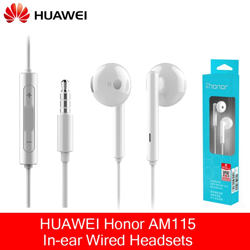 Оригинальные наушники huawei Honor AM115 наушники-вкладыши с проводным контроллером