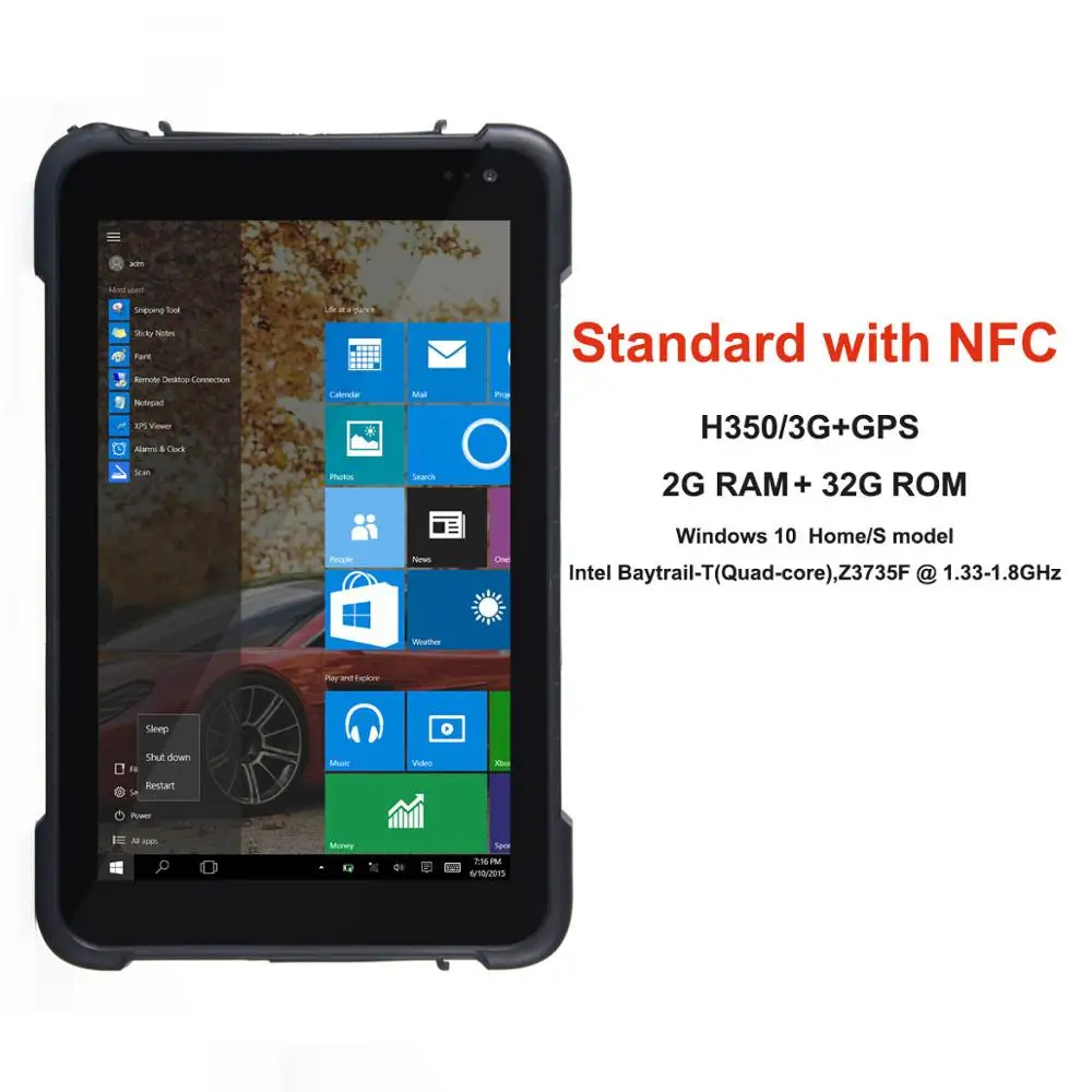 with NFC " прочный Windows 10 Android планшет с 1D 2D сканер штрих-кода считыватель ручной промышленный компьютер КПК сканер NFC RFID планшет - Цвет: with NFC