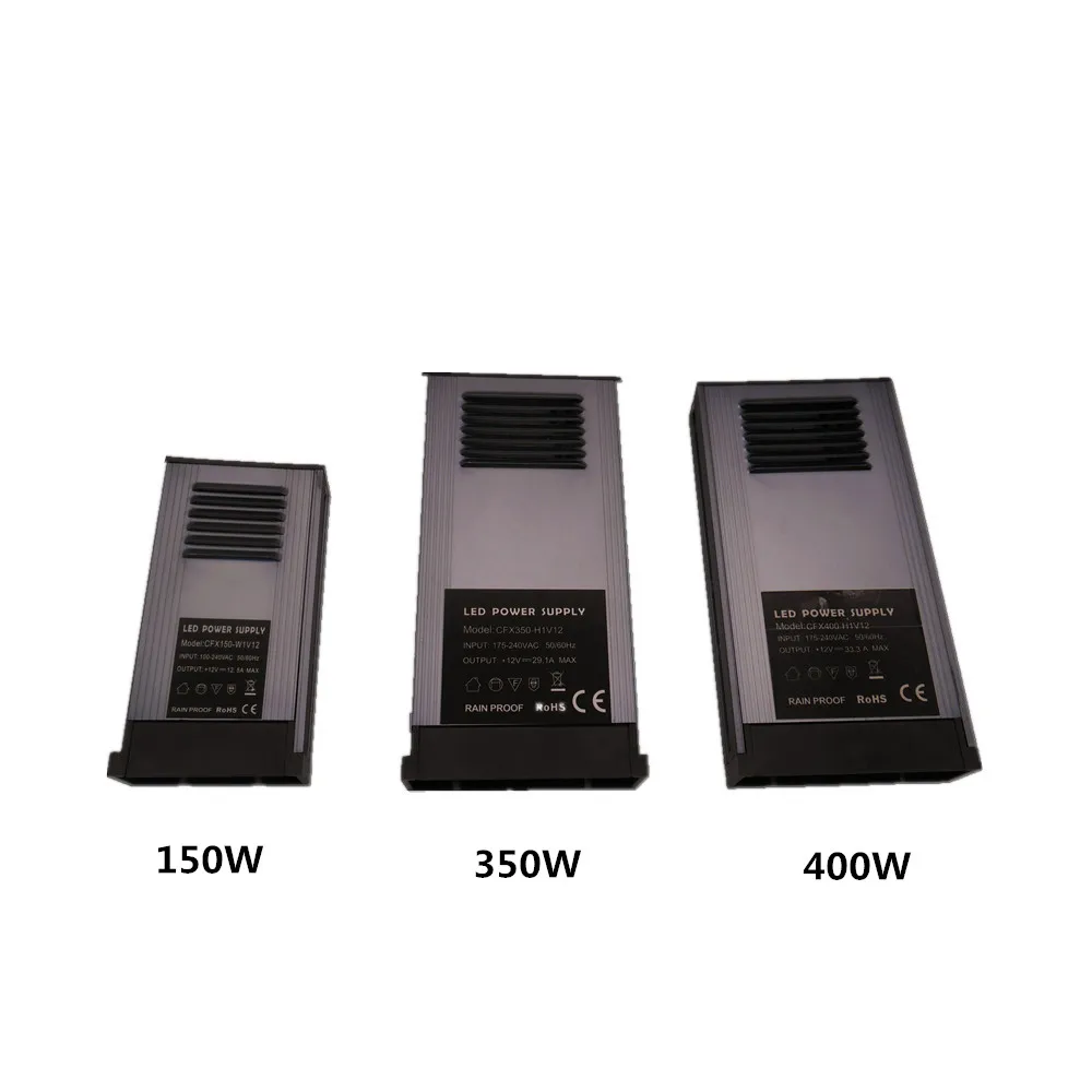 Новый 100% большой Мощность источник питания с защитой от дождя AC/DC 12 V 150 W/350 W/400 W IP65