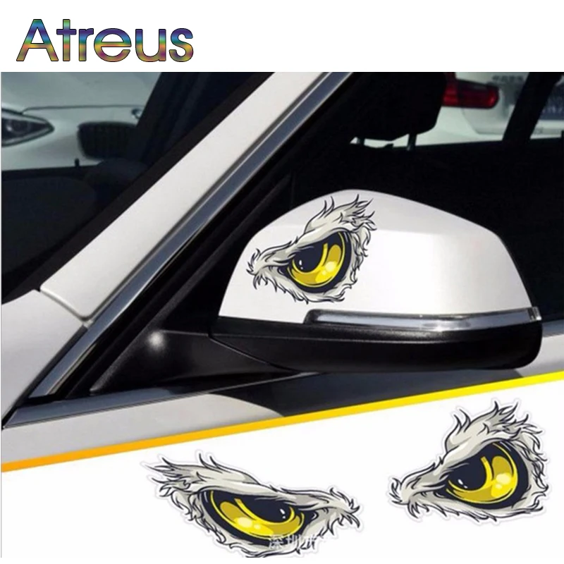Atreus 2 шт авто Стайлинг 3D глаза Орла Авто наклейки для Hyundai Solaris I30 IX35 Accent IX25 Alfa Romeo 159